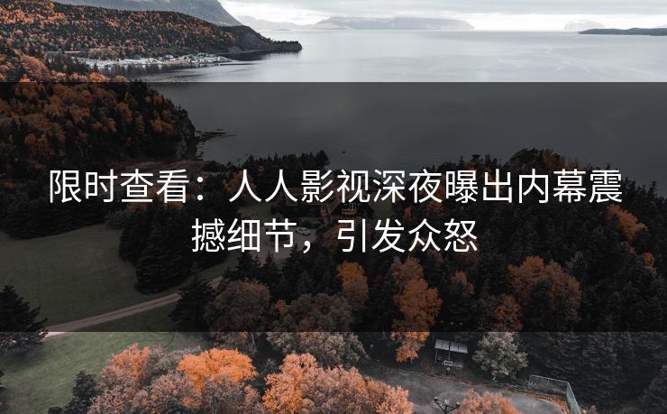 限时查看：人人影视深夜曝出内幕震撼细节，引发众怒