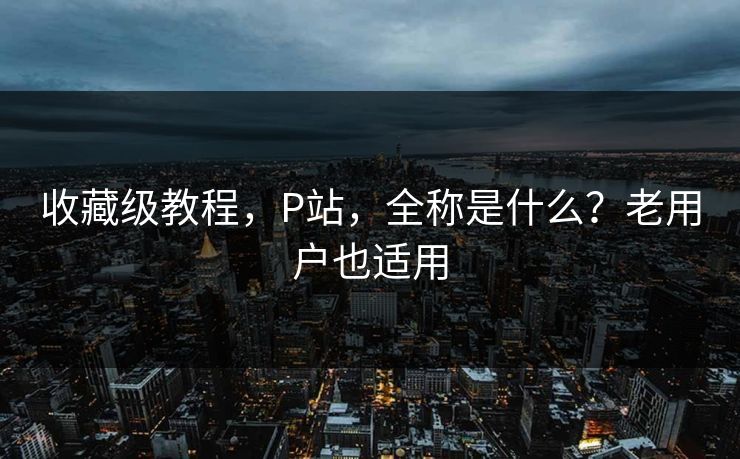收藏级教程，P站，全称是什么？老用户也适用